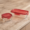 [LEVE 10 PAGUE 5] Potes Herméticos em Vidro Temperado e Tampa com Vedação a Vácuo Transparente + 5 Copos de Vidro Fumê