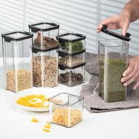 Conjunto com 10 Potes Organizadores Herméticos de Plástico com Tampas de Vedação a Vácuo