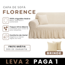 [LEVE 2 PAGUE 1] Capa de Sofá Florence em Algodão com Saias Laterais + 2 Almofadas Inclusas